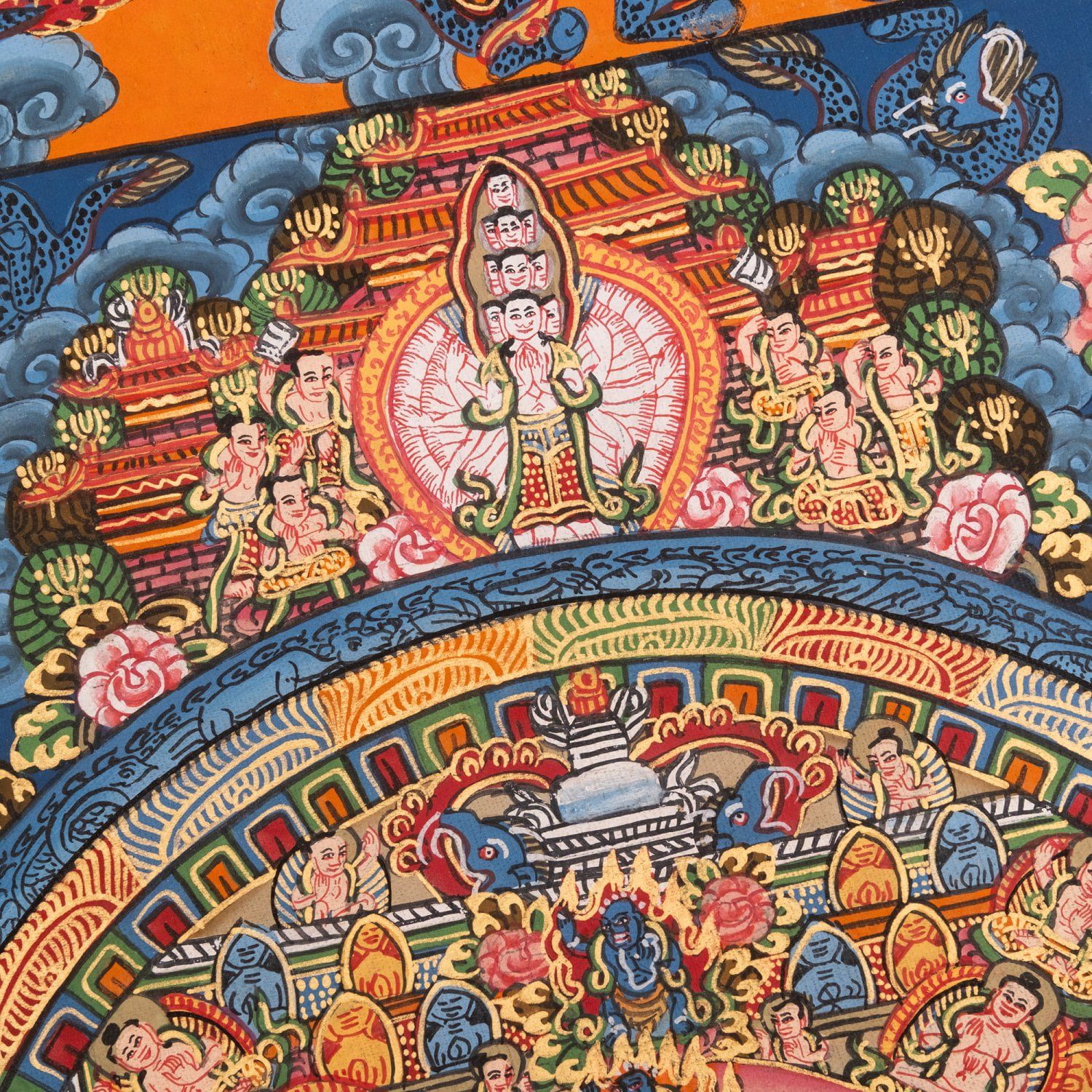 一点物〕タンカ - 金剛法界曼荼羅[37cm x 31cm] / 金剛法界曼荼羅