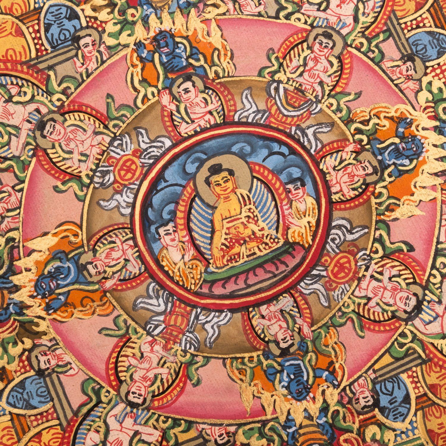 一点物〕タンカ - 金剛法界曼荼羅[37cm x 31cm] / 金剛法界曼荼羅