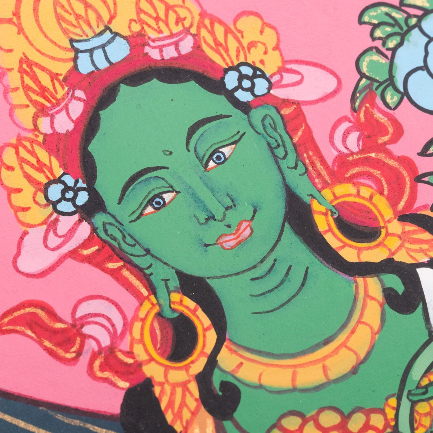 一点物〕タンカ - グリーンターラ[40cm x 30cm] / グリーンターラ