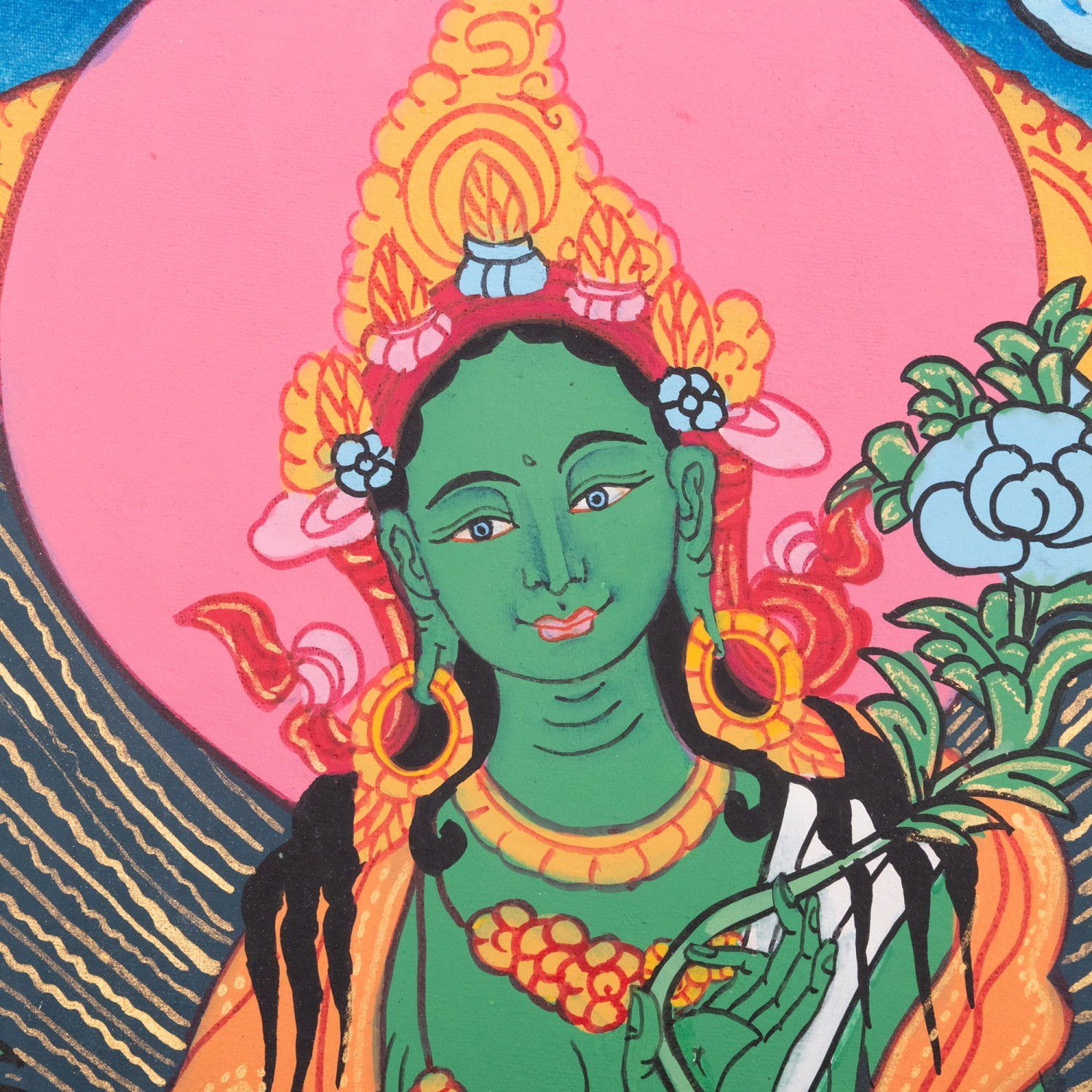 一点物〕タンカ - グリーンターラ[40cm x 30cm] / グリーンターラ