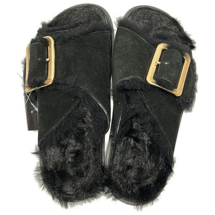 新品未使用品　MOHI ファー付きサンダル ブラック 38 MOHI サンダル 「MOHI／モヒ」 ファーサンダル レディース : ZOZOTOWN