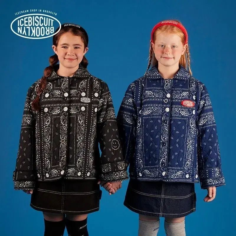 アイスビスケットスマイルベイズリーキルティングジャケット
