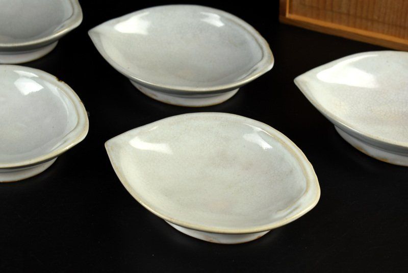 蔵C9547c】萩焼 渋谷泥詩 鮑形向付 中皿 五客 共箱 - メルカリ