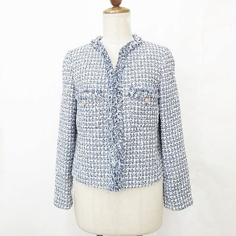 アナイ　ジャケット美品　38 ANAYI 38 ミックスツィードノーカラーハーフジャケット 283 - メルカリ