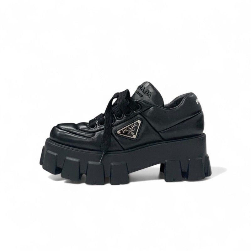 プラダ PRADA モノリス スニーカー 靴 シューズ レザー ブラック 黒