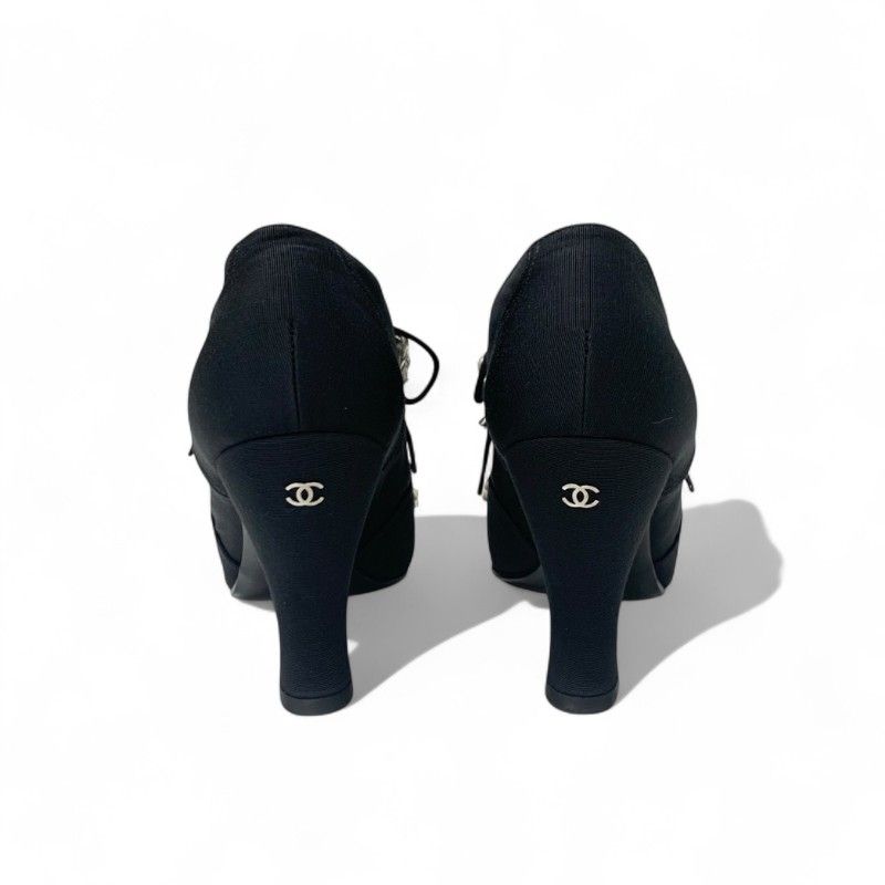 シャネル CHANEL ブーツ ショートブーツ 靴 シューズ ファブリック