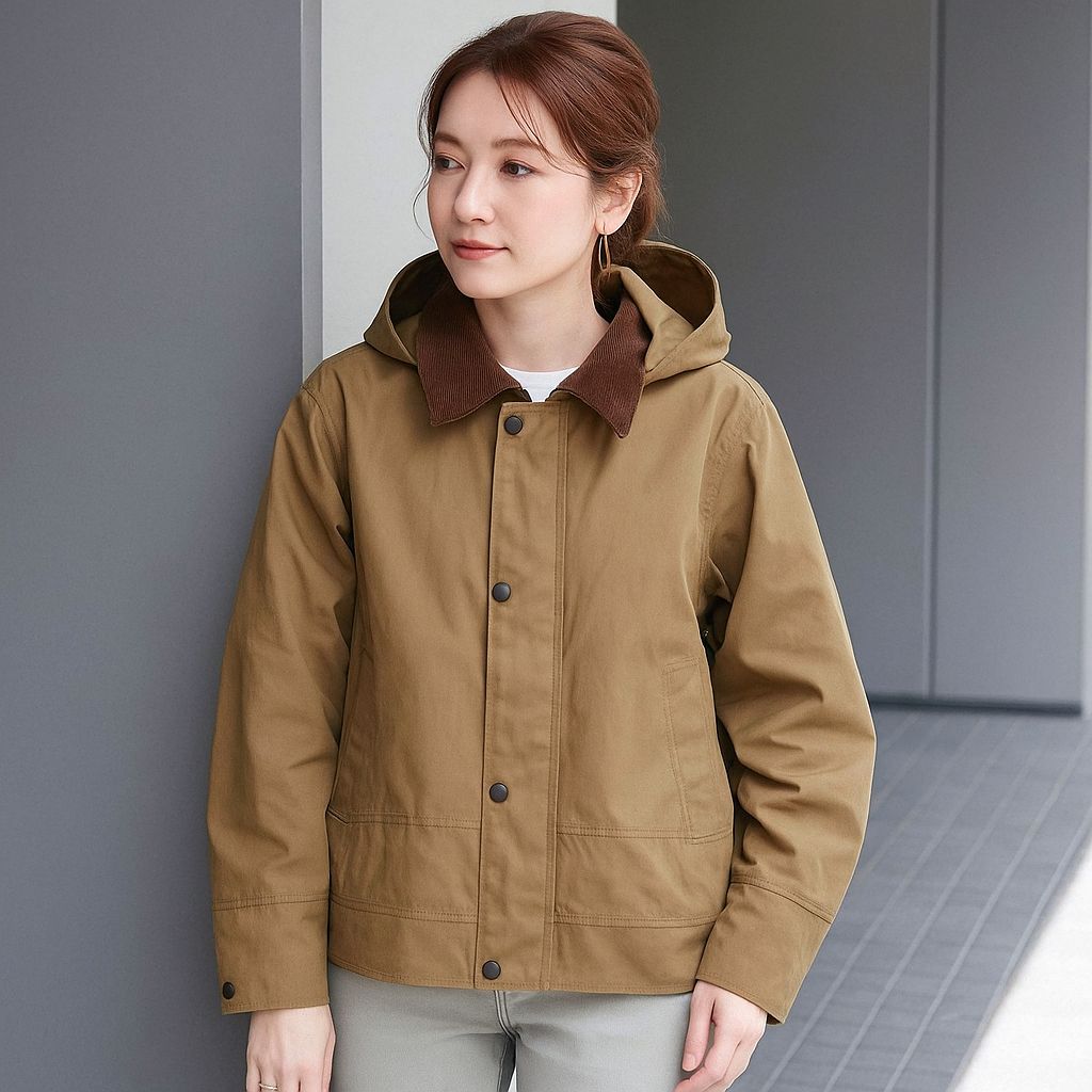 BARBOUR バブアー ブラウン コーデュロイ襟ジャケット 激レア 現行 BARBOUR バブアー BIG SPEY ビッグスペイ ピーチスキン フード