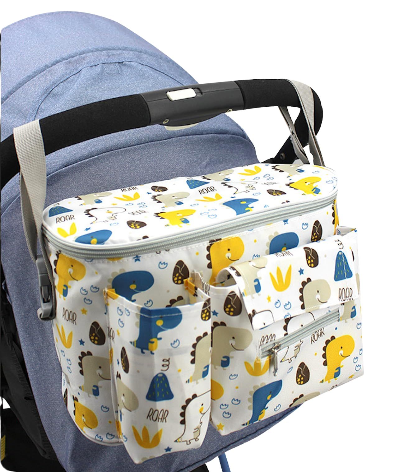 ベビーカー バッグ 可愛い 便利 多機能 ドリンクホルダー付き ショルダー 2WAY 大容量 ポケット収納 スマホ カートバッグ ポケット おむつ収納 外出用 マザーズ ママバッグ 収納 シンプル 軽