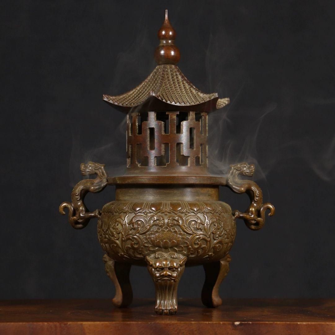 銅器 太上老君錬丹炉 三足鼎 供養塔薫炉 香道具 装飾品 工芸品 置物 銅器 太上老君錬丹炉 三足鼎 供養塔薫炉 香道具 装飾品 工芸品 置物