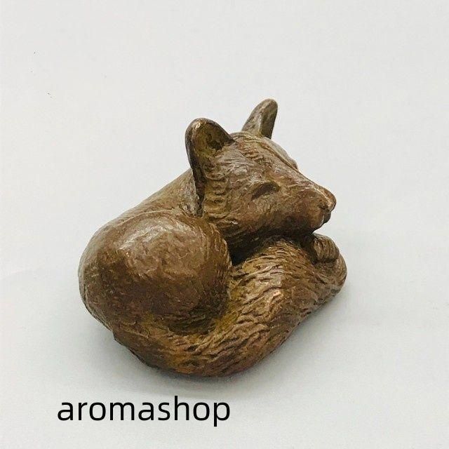 銅製 小狐 茶玩 茶寵 文鎮 書鎮 装飾品 工芸品 置物 - メルカリ