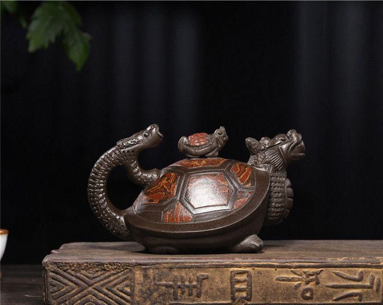 美術品・アンティーク・コレクション 龍亀壺 紫泥急須・茶壺・茶道具