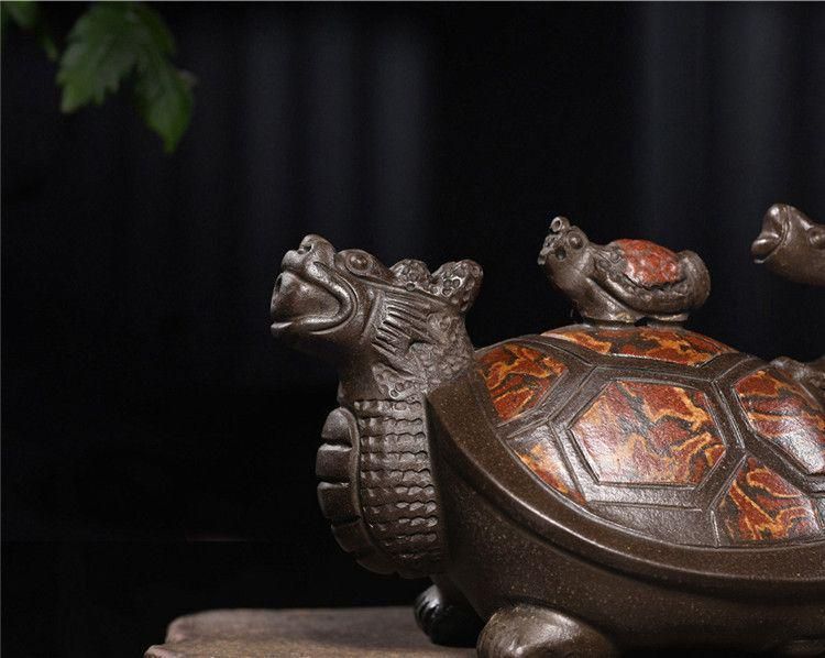 龍亀壺 紫泥急須・茶壺・茶道具置物・古置物 人気