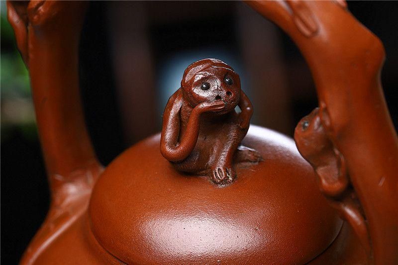 猿の壺紫砂壺 中国古美術 紫泥急須・茶壺・茶道具置物・古置物