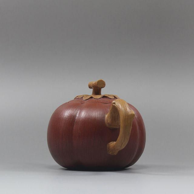 [珍]急須　紫砂壺 南瓜モチーフ　在銘　中国工芸品　鑑賞用　置物　日常用　新品 珍]急須 紫砂壺 南瓜モチーフ 在銘 中国工芸品 鑑賞用 置物 日常用