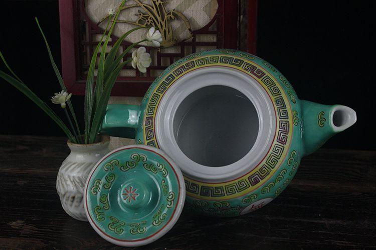 中国 景徳鎮 「萬壽無疆」蓋付き スープ鉢 シュガーポット 大鉢 茶釜