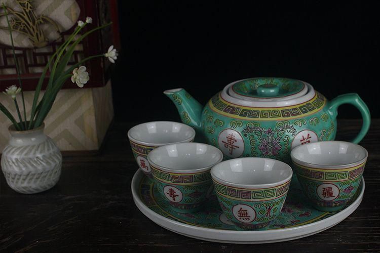 中国 景徳鎮「萬壽無疆」蓋付き スープ鉢　シュガーポット　大鉢 茶釜 中国 景徳鎮 「萬壽無疆」蓋付き スープ鉢 シュガーポット 大鉢 茶釜