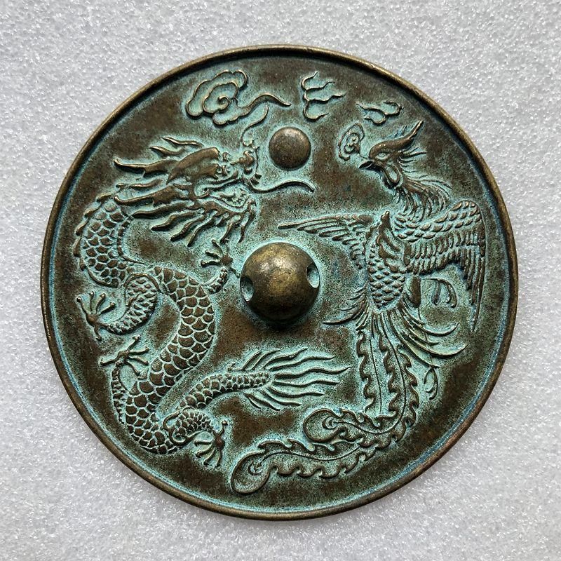龍鳳紋 銅鏡 銅製 美術品 現代工芸品 装飾品 置物 - メルカリ
