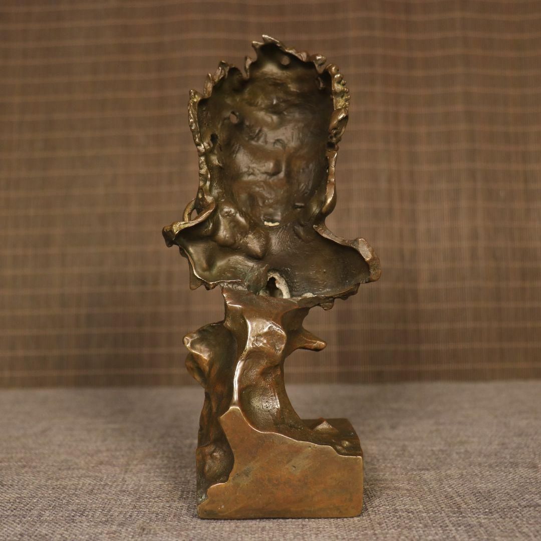 銅 細工 釈迦如来仏仏像 事務デスクトップ机 茶室 茶寵 置物 装飾品