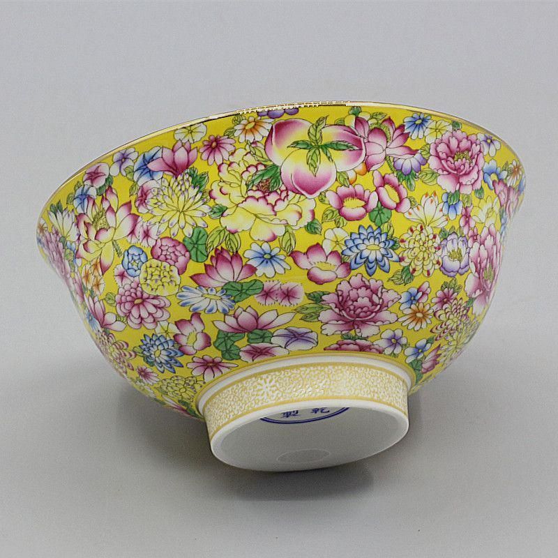 大清乾隆粉彩花卉蒔金両耳瓶 景徳鎮 陶磁器 装飾品 現代工芸品 美術品 置物 清乾隆蒔金黄底万花琺瑯彩碗 高脚碗景徳鎮 陶磁器 装飾品 現代工芸品