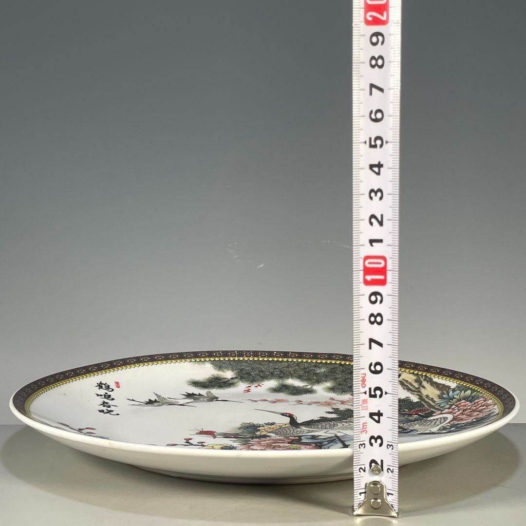 清乾隆粉彩松鶴図紋賞盤 景徳鎮 陶磁器 装飾品 現代工芸品 美術品 置物