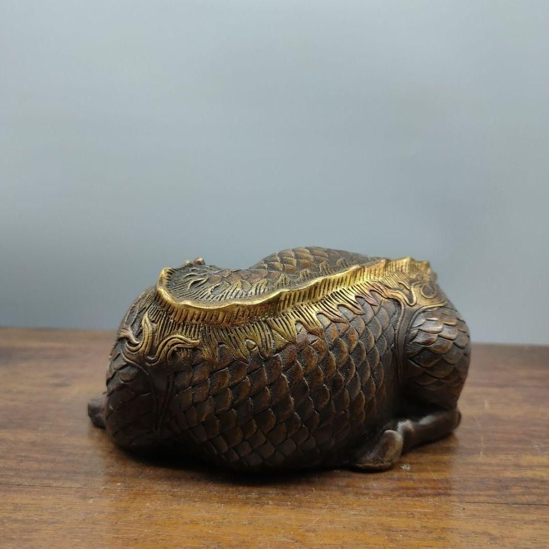 銅器 ヘチ 麒麟 文鎮 文房具 書房 酒?笥 装飾品 工芸品 置物 - メルカリ