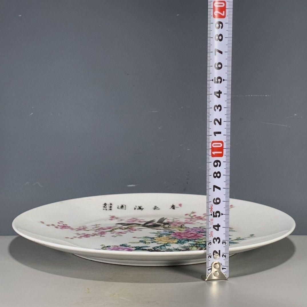 清乾隆粉彩春色満園図紋賞盤 景徳鎮 陶磁器 装飾品 現代工芸品 美術品