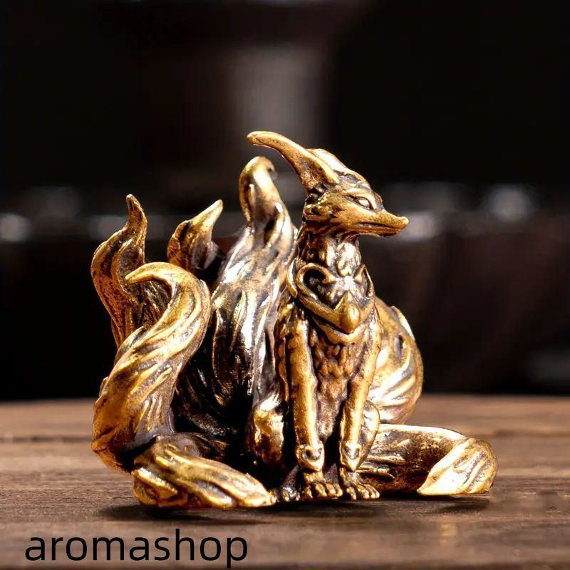 銅 細工 置物 装飾品 銅 細工 七尾狐 茶道茶寵 書卓 装飾品 工芸品 置物 - メルカリ