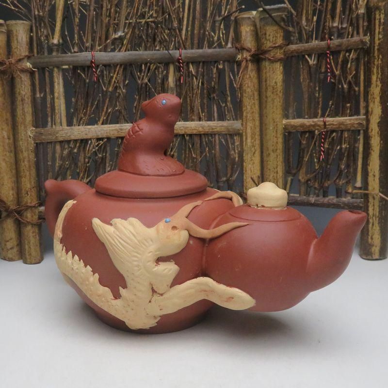 龍鳳紫砂壺 中国宜興 紫泥急須・茶壺・茶道具 - メルカリ