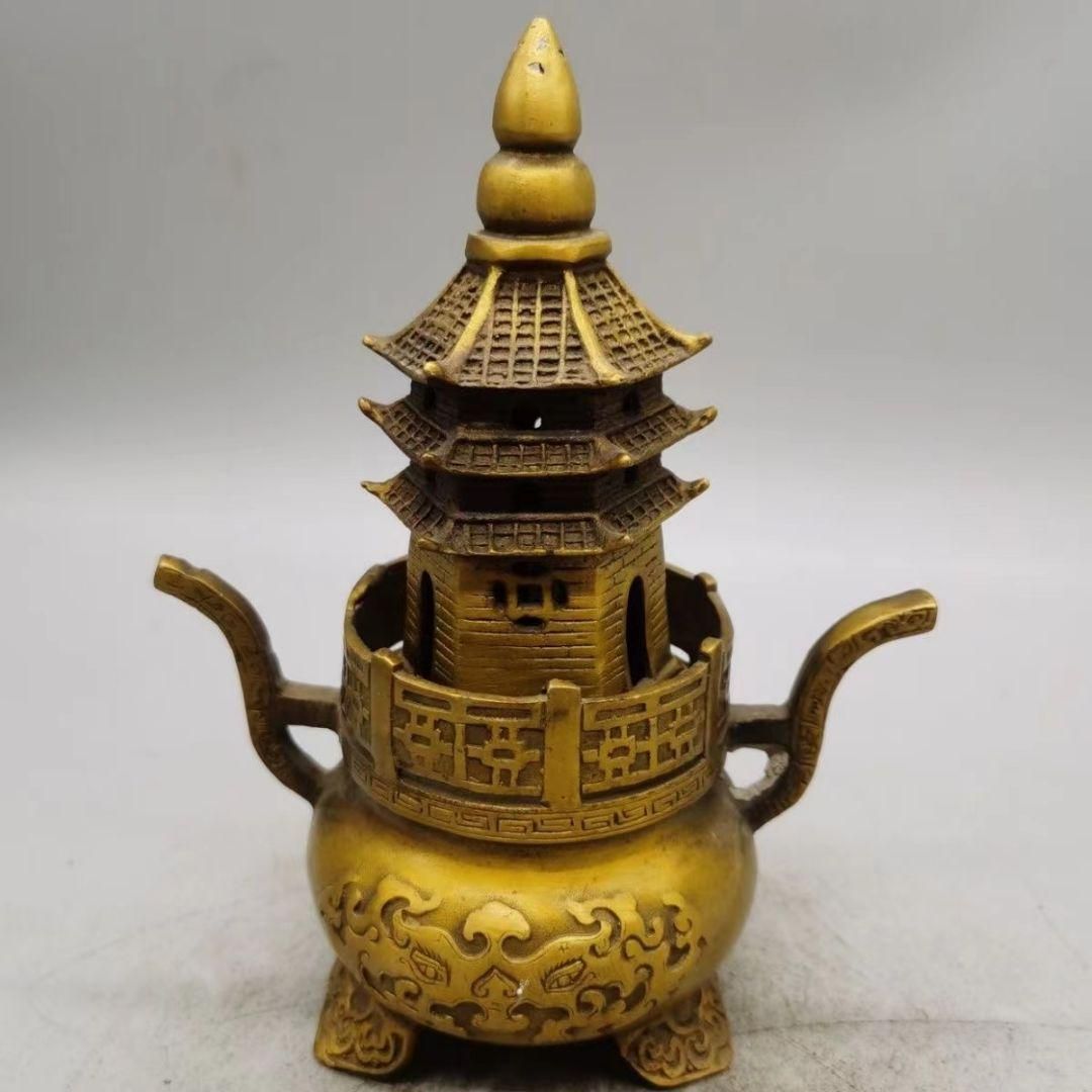 錬丹炉天壇檀薫炉 銅製 香道具 装飾品 工芸品 美術品 置物 - メルカリ