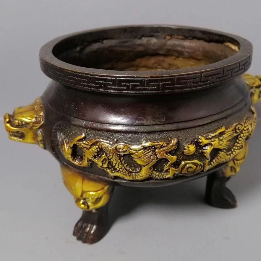 銅器 仏教 双龍戯珠 香炉古美術 コレクション品 銅製 工芸品 彫刻装飾品置物 銅器 仏教 双龍戯珠 香炉古美術 コレクション品 銅製 工芸品 彫刻装飾