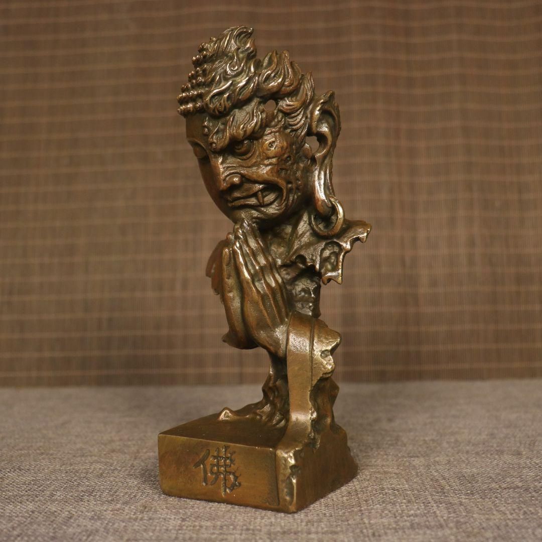 銅製 釈迦如来仏仏像 事務デスクトップ机 茶室 茶寵 置物 装飾品 工芸品 銅 細工 釈迦如来仏仏像 事務デスクトップ机 茶室 茶寵 置物 装飾品