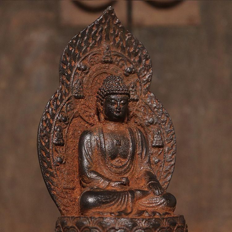 鉄器 鉄仏 二仏坐像 仏教美術 仏像 装飾品 現代工芸品美術品 置物 鉄器