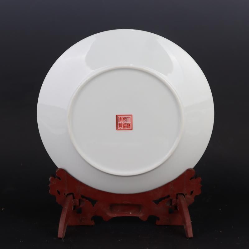 清乾隆粉彩龍鳳紋平盤賞 景徳鎮 陶磁器 装飾品 現代工芸品 美術品 置物