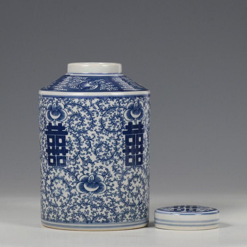 青花磁器喜字茶壺 景徳鎮 陶磁器 装飾品 現代工芸品美術品 置物 - メルカリ