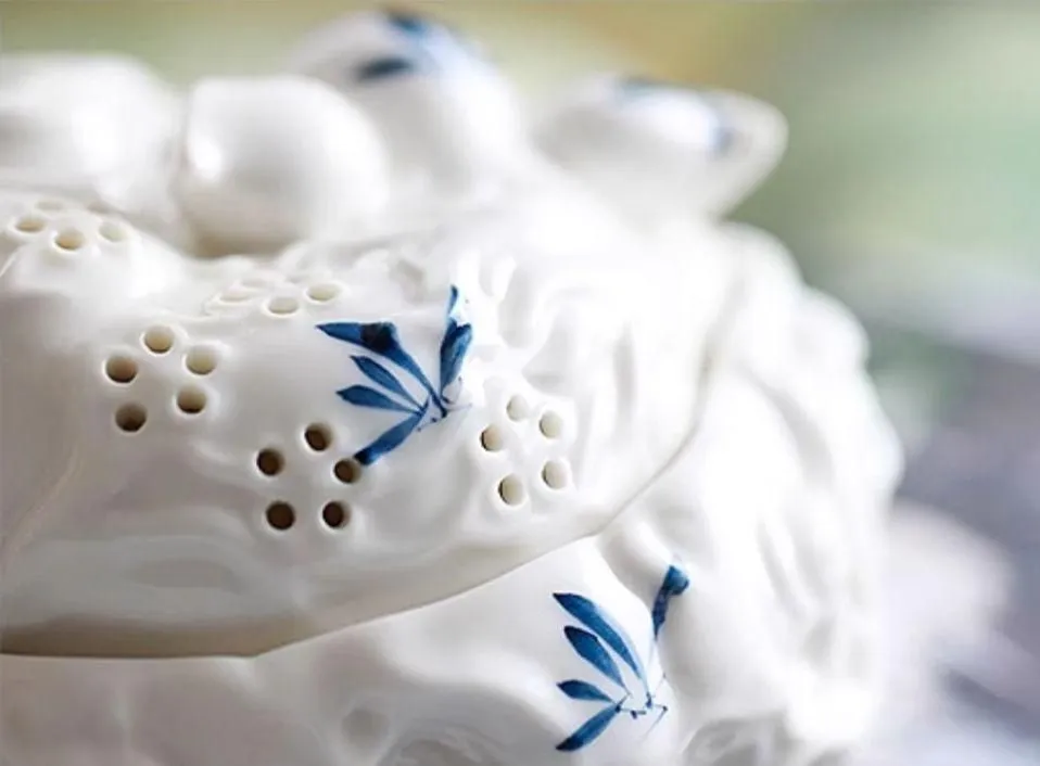 九尾狐の焼物 香炉 香道具蓋置 置物