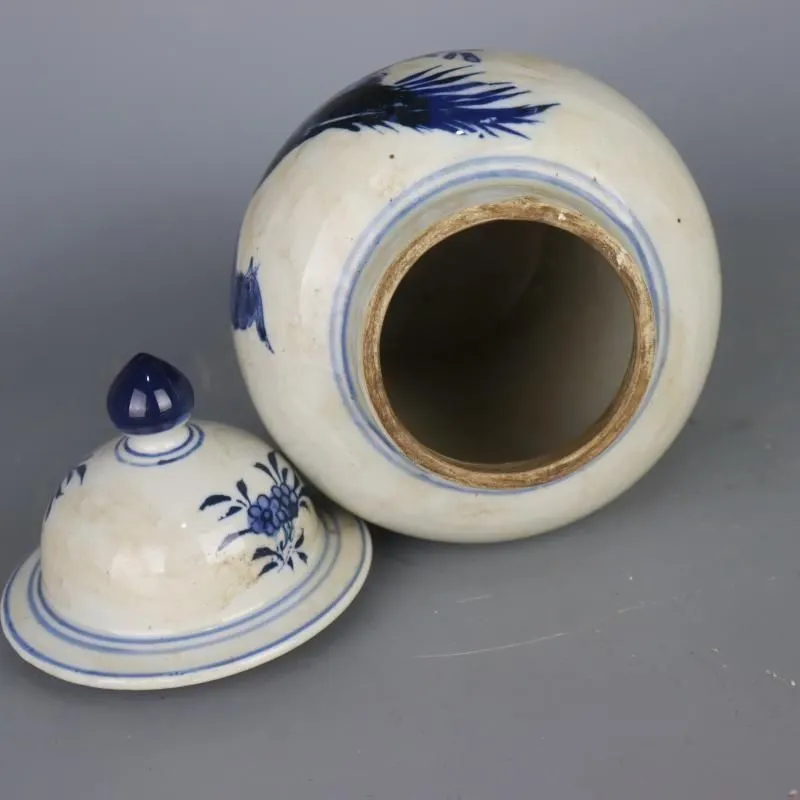 サバ花鳥紋将軍缶  景徳鎮 陶磁器 装飾品 現代工芸品 美術品 置物 美術品・アンティーク・コレクション サバ花鳥紋将軍缶 景徳鎮 陶磁器