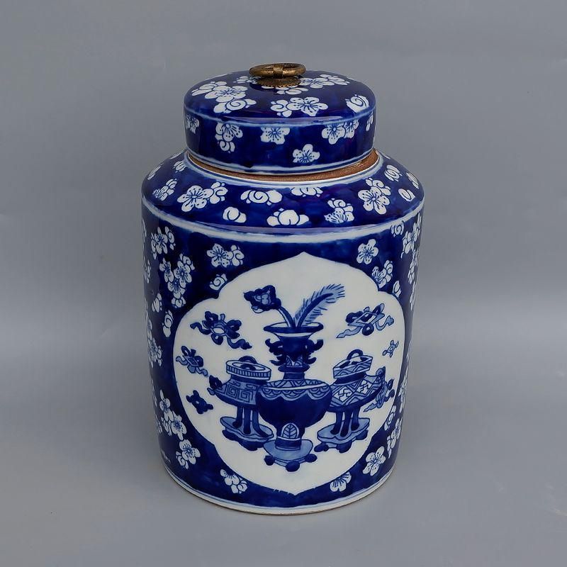 鯖氷梅博古紋帯蓋 茶壺 茶道具 陶磁器 工芸品 美術品 置物 - メルカリ