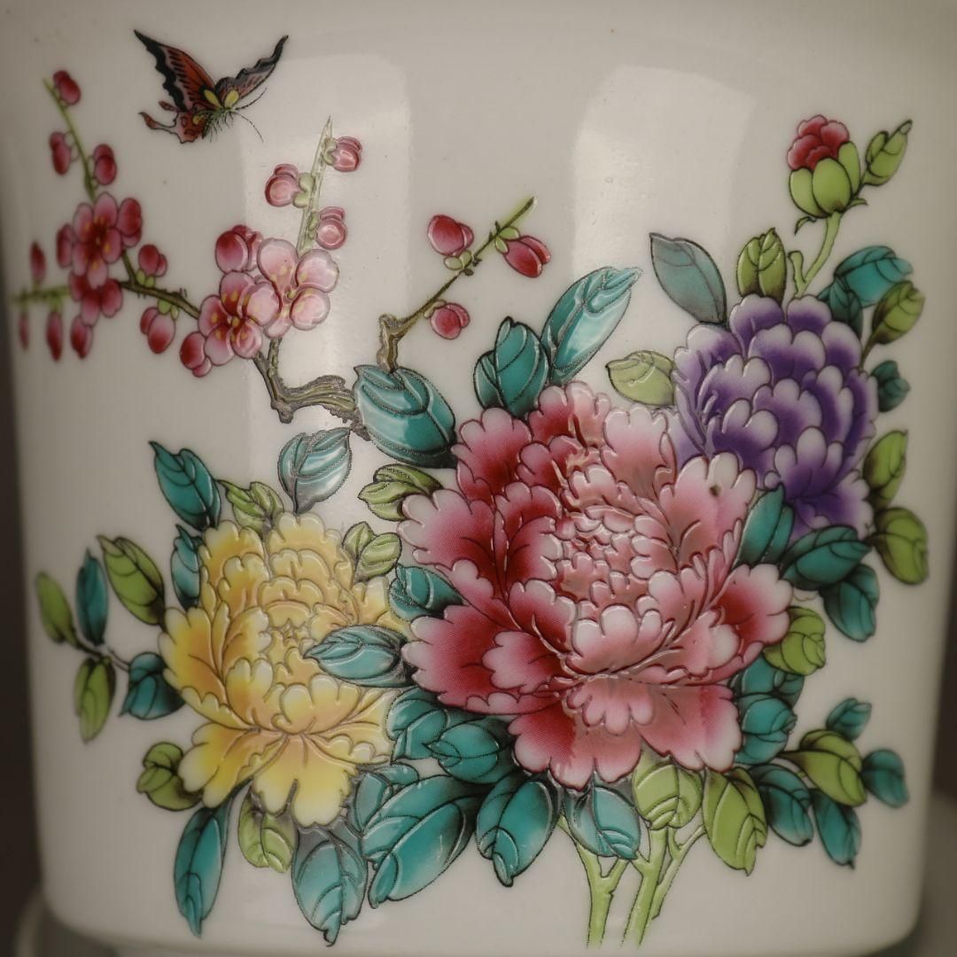 景徳鎮色絵 パステルの花の絵 蘭鉢 盆栽鉢 植木鉢 - メルカリ