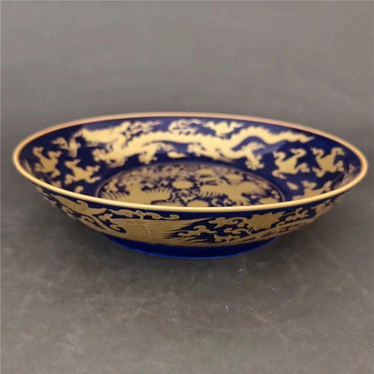 彩絵龍鳳紋盤 中国古美術 茶道具 香道具 装飾品 工芸品 美術品 置物