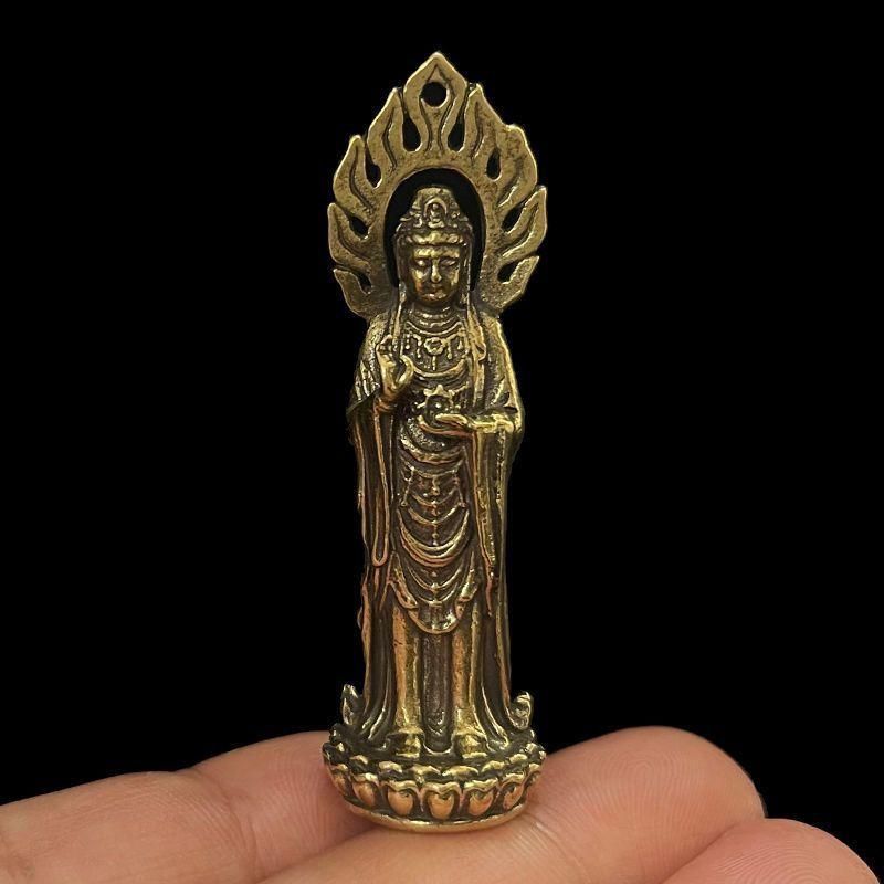 銅細工 聖観音菩薩像 装飾品 工芸品 美術品 置物 - メルカリ