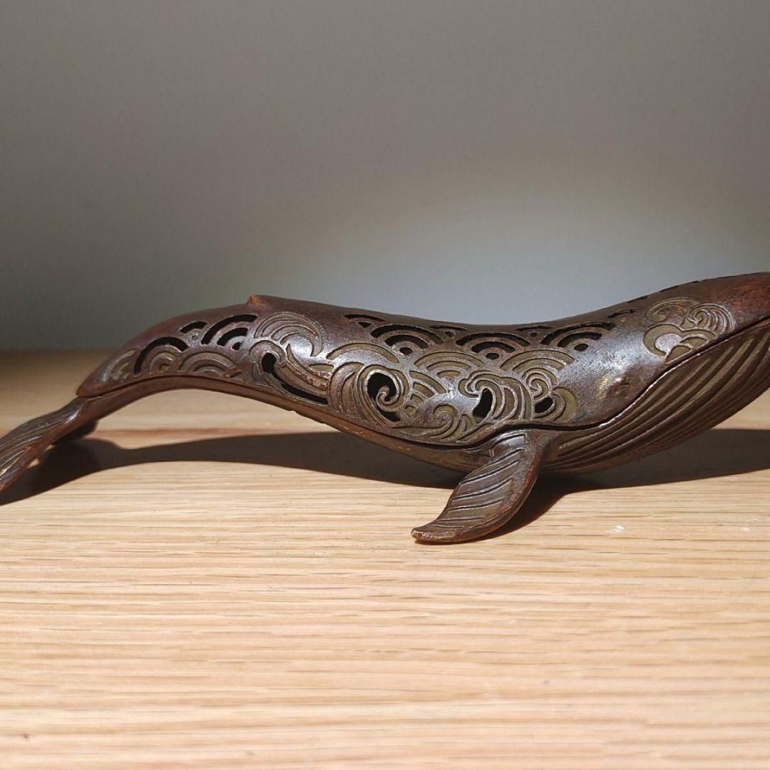 銅細工 くじら香炉 香道具 装飾品 工芸品 美術品 置物 - メルカリ
