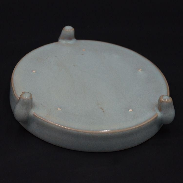 汝窯青白釉三本足筆洗 書道具文房具景徳鎮 陶磁器 装飾品 現代工芸品