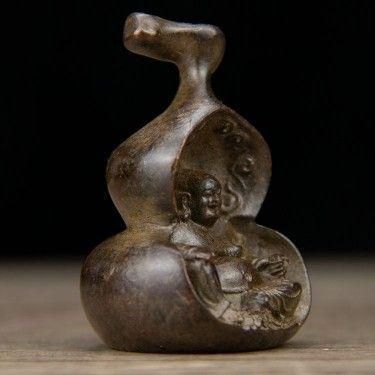 紫銅 瓢?弥勒仏 仏像 福禄両道 笑納百財 工芸品 美術品 置物 - メルカリ