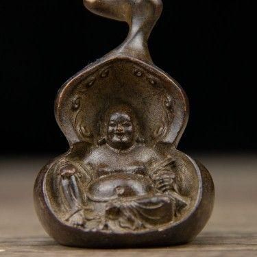 紫銅 瓢?弥勒仏 仏像 福禄両道 笑納百財 工芸品 美術品 置物 - メルカリ