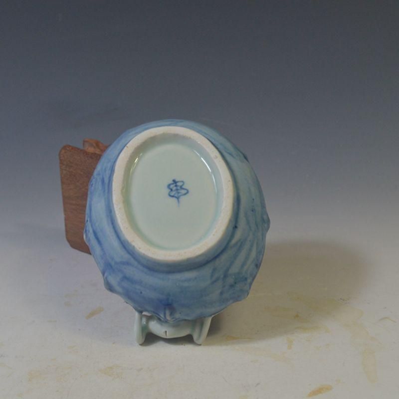 景徳鎮 陶磁器 手制蛙池 筆洗 灰皿 書道具 文房具 現代工芸品