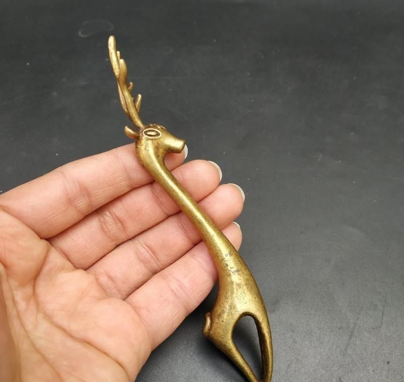 銅 細工 茶道具 小鹿銅壺叉 工芸品 美術品 置物 - メルカリ