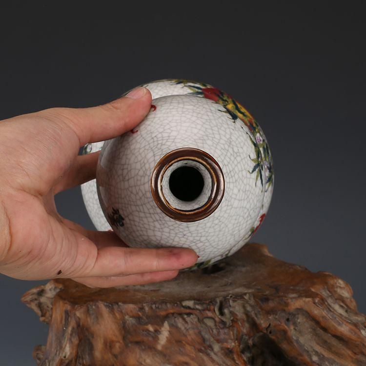 大清乾隆粉彩九桃紋瓢瓶 景徳鎮 陶磁器 装飾品 現代工芸品美術品 置物