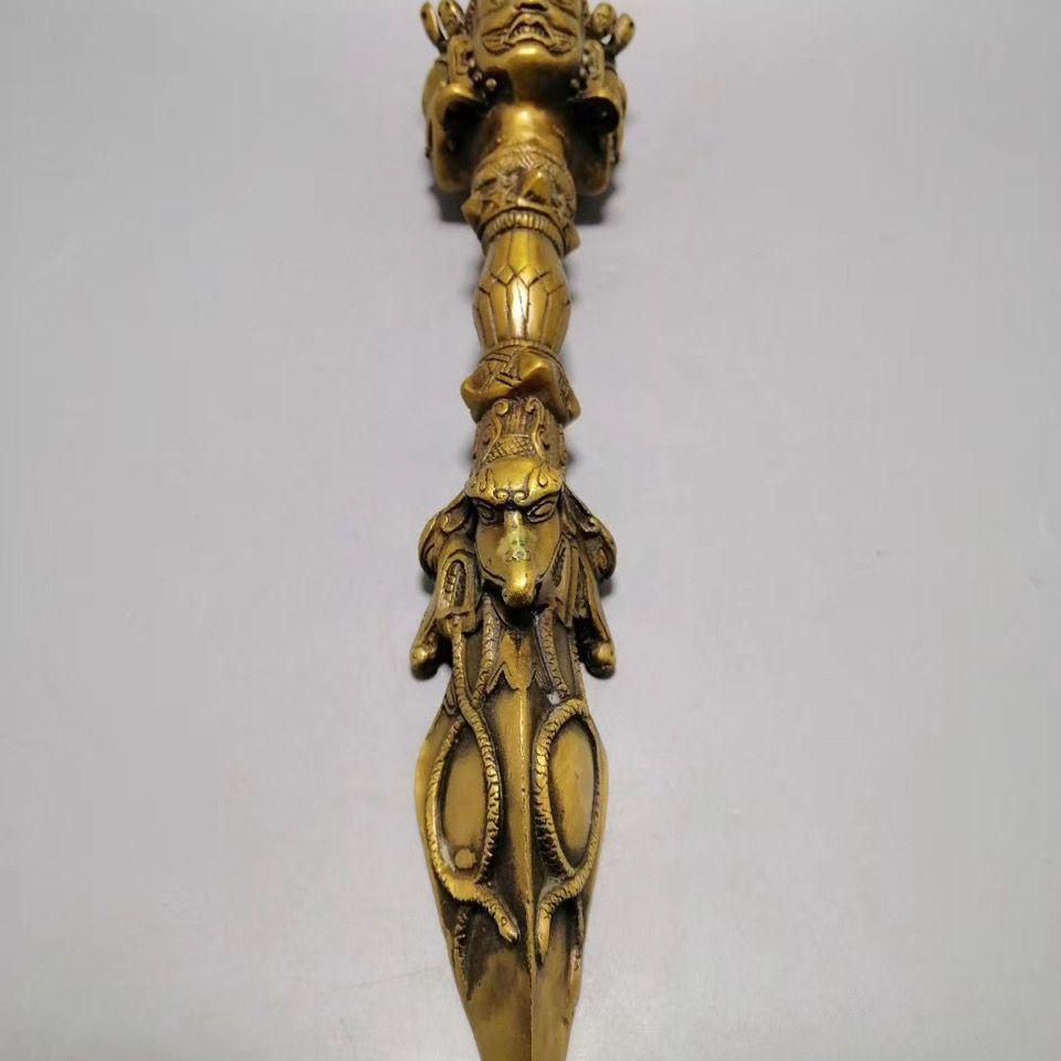 仏教美術 法器 馬頭明王三面普巴杵 降魔杵 辟邪 開運 風水招財 置物工芸品 仏教美術 法器 馬頭明王三面普巴杵 降魔杵 辟邪 開運 風水招財 最も