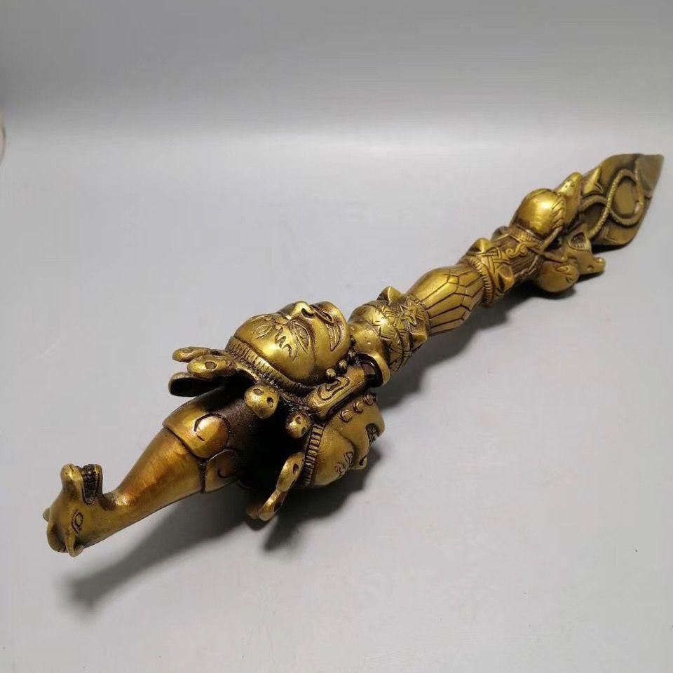 仏教美術 法器 馬頭明王三面普巴杵 降魔杵 辟邪 開運 風水招財 置物