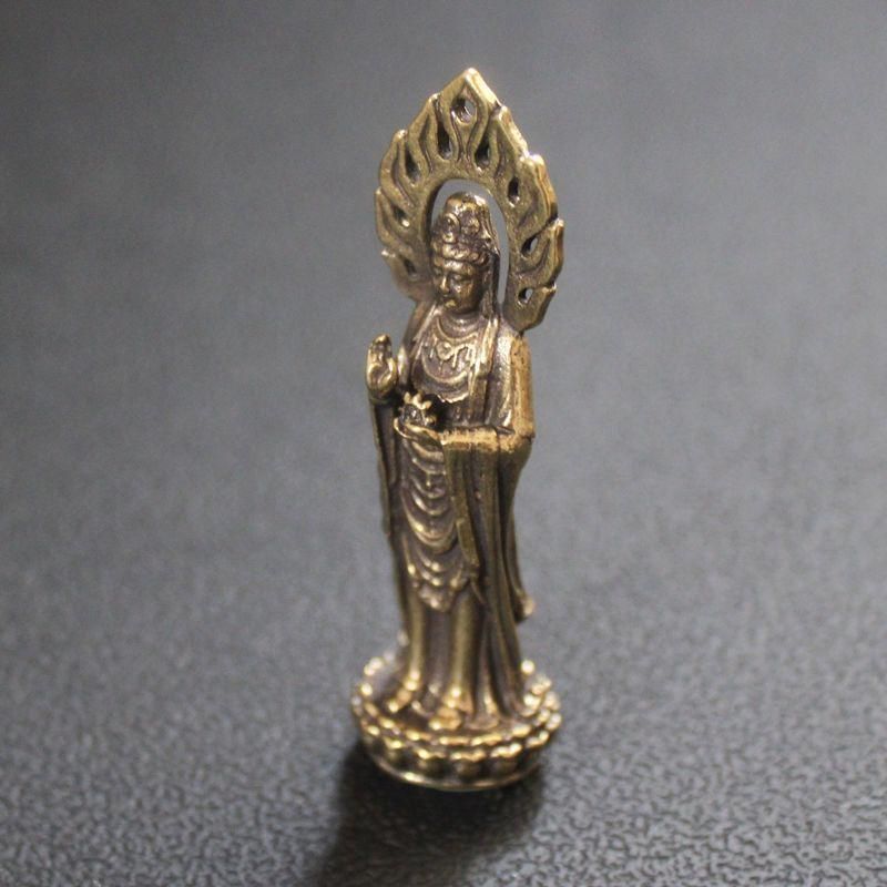 銅細工 聖観音菩薩像 装飾品 工芸品 美術品 置物 - メルカリ